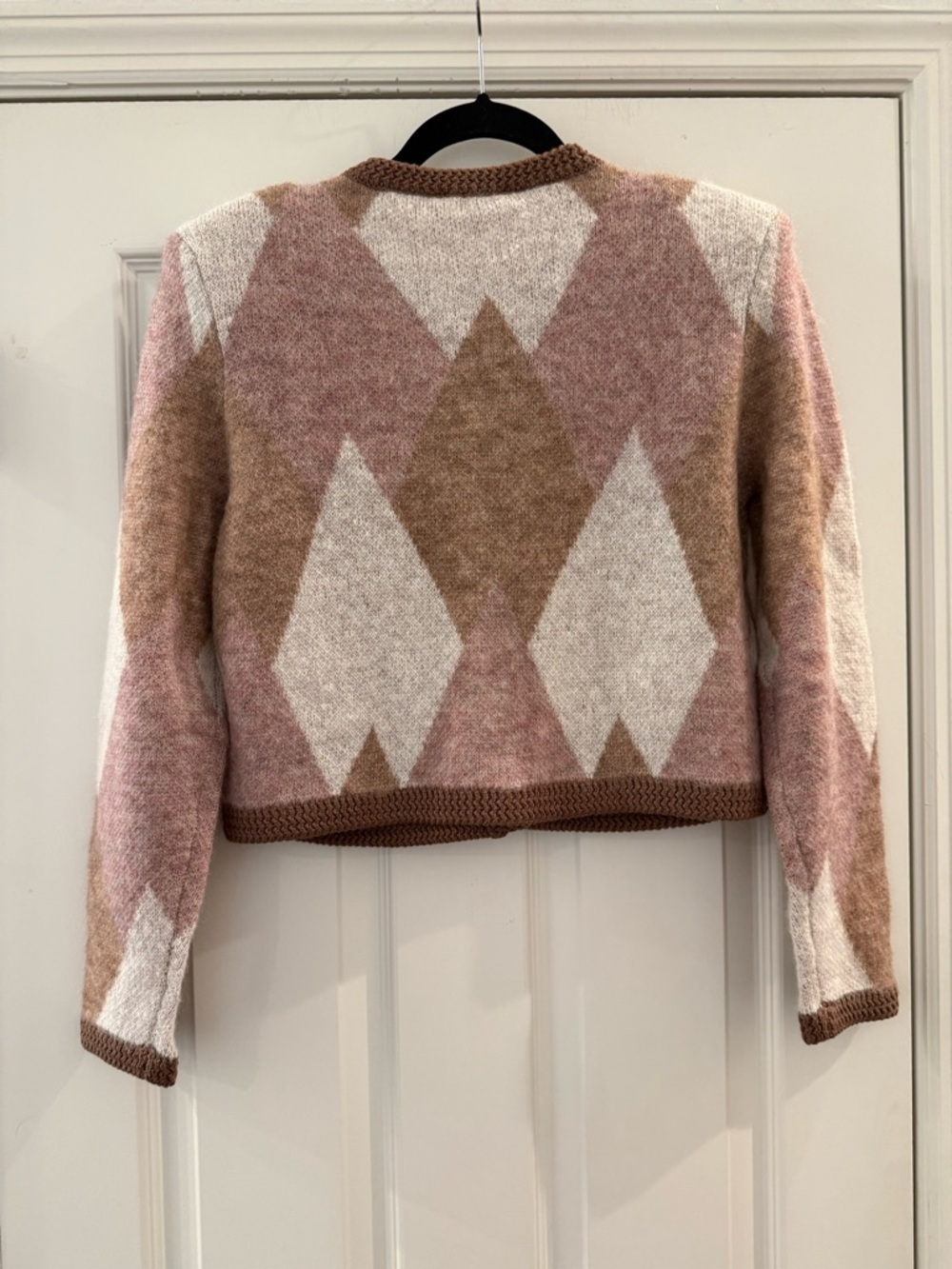 NWT L’agence Siobhan Argyle Cardigan NATURAL MAUVE Wool Sweater Small - Picture 8 of 12